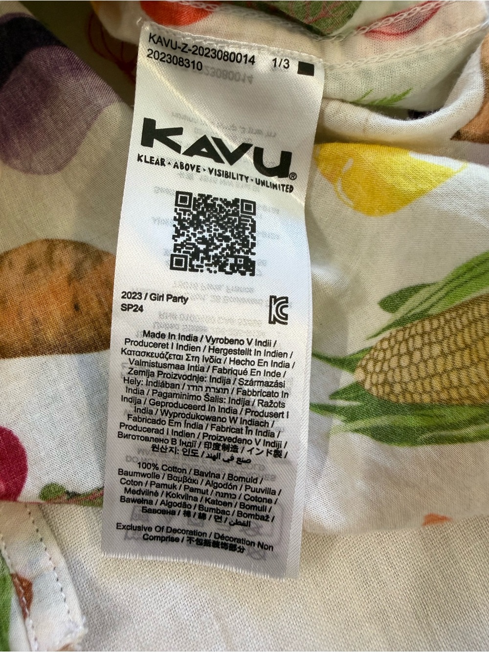 Kavu Girl Party Short Sleeve Shirt Veggie Lover Women’s - Picture 8 of 13